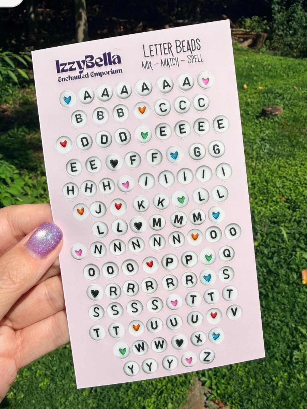 Letters Bead Sticker Sheet Alphabet Friendship Bracelet Journal Planner
